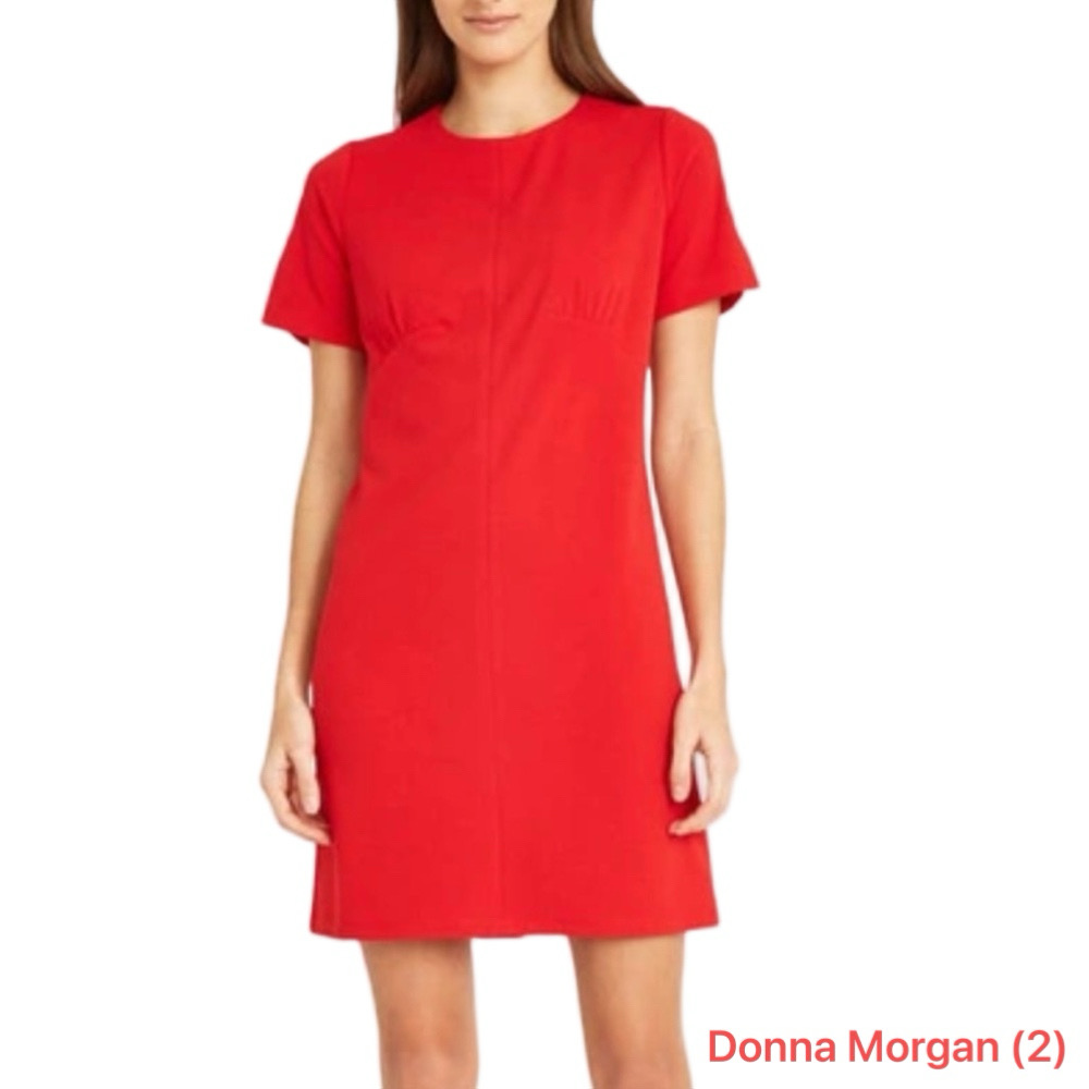 ⏰Donna Morgan Vibrant true Red Midi Dress size 2 NWT